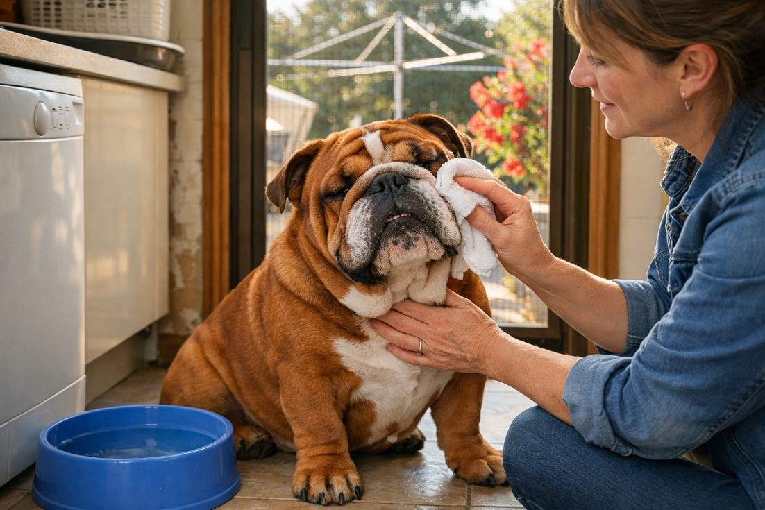 British Bulldog Red Coat Wrinkle Cleaning Routine At Home