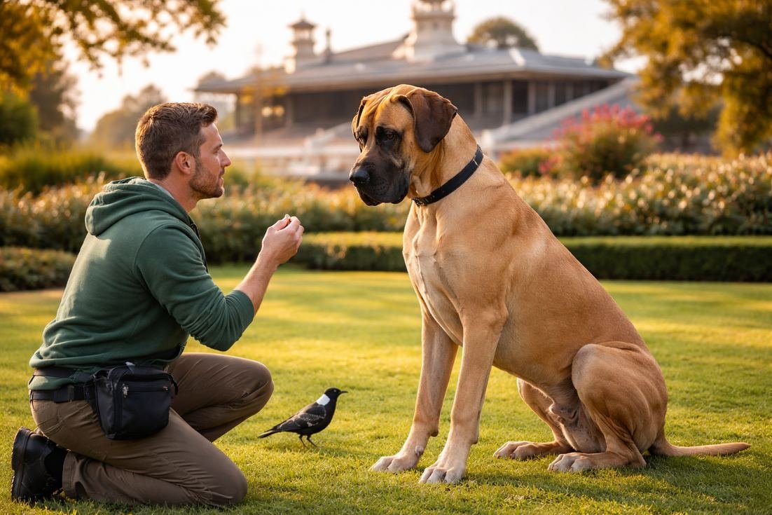 Great Dane Fawn Coat Towering Sit Training Flemington Melbourne