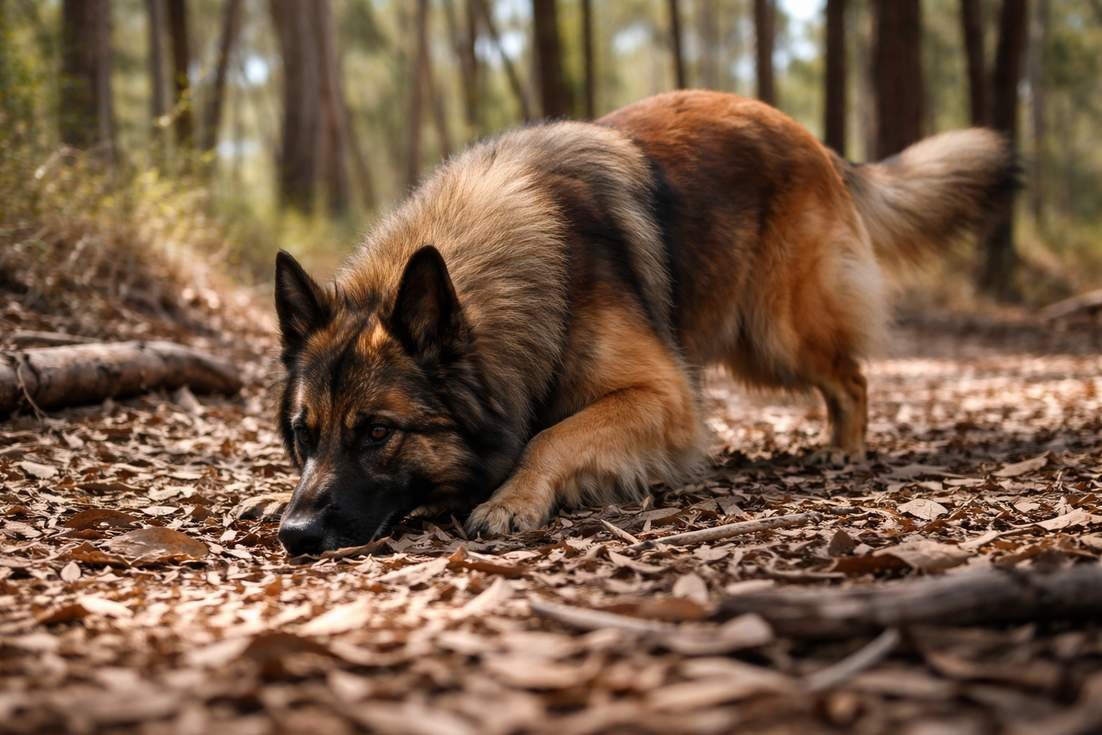 belgian-tervuren-tracking-scent-through-bushland Belgian Tervuren Tracking Scent Through Bushland