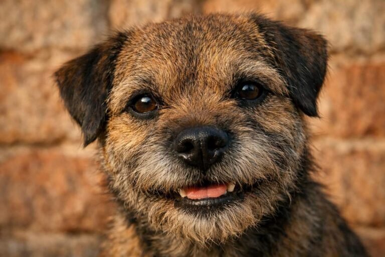 Close Up Of A Border Terriers Face