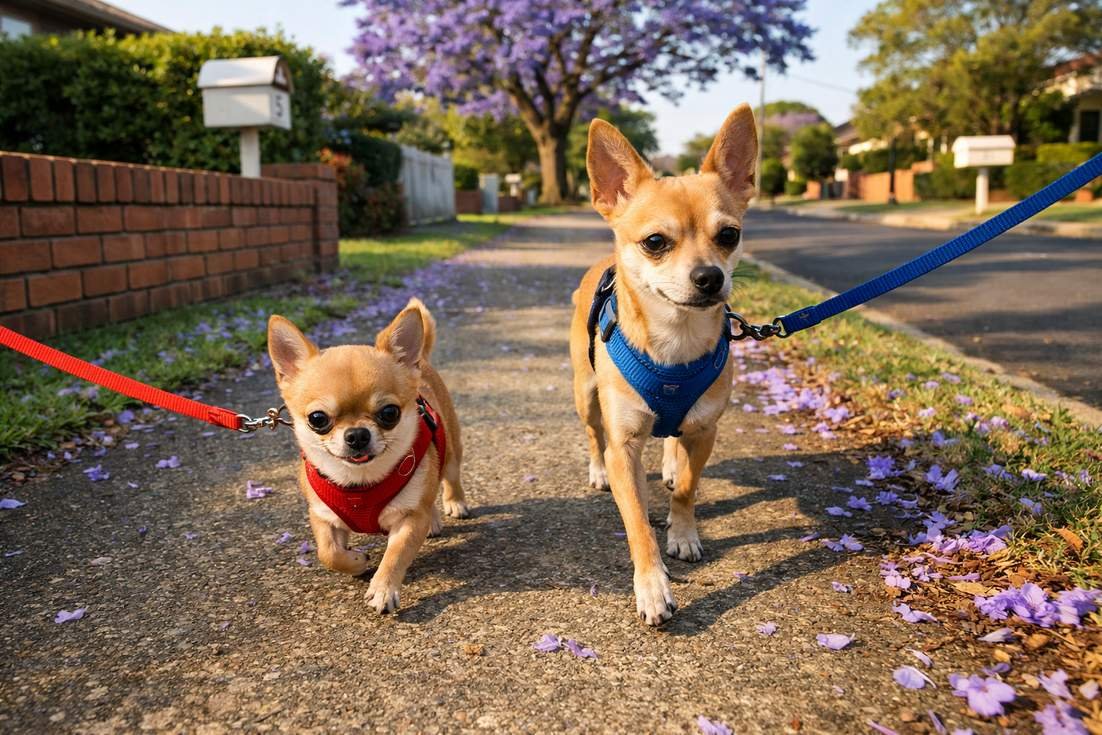 Apple Head And Deer Head Chihuahua Are Walking