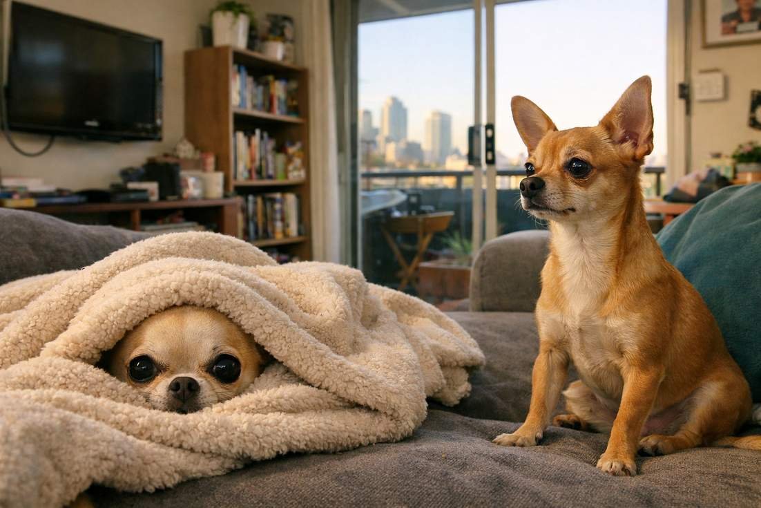 Apple Head And Deer Head Chihuahua Togather