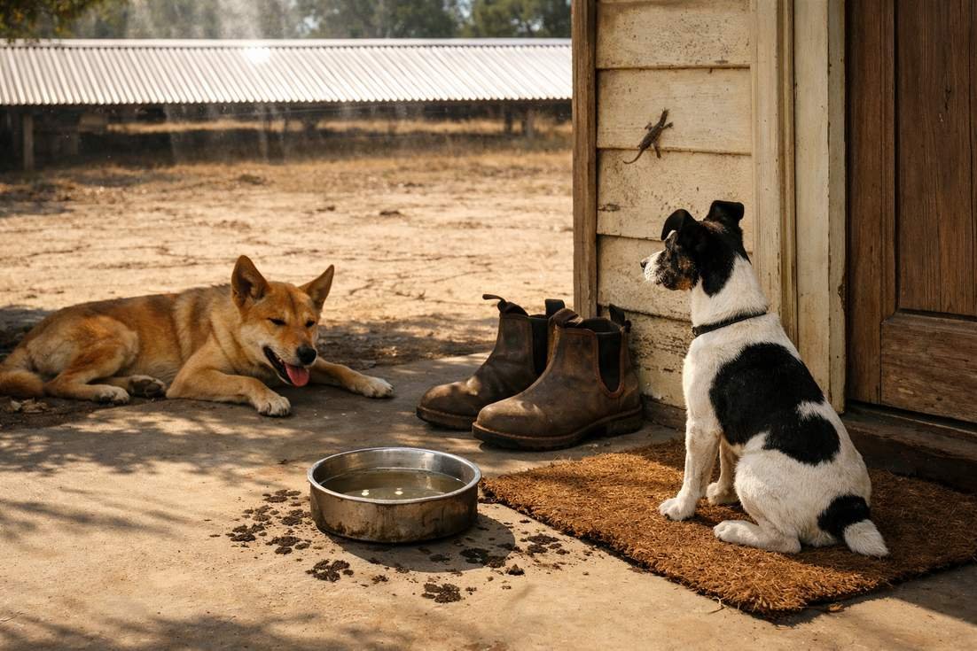Dingo And Fox Terrier Resting