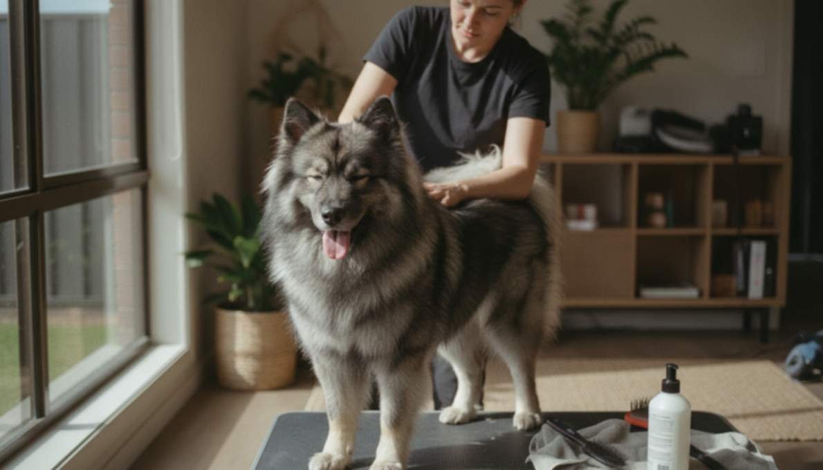 Keeshond Grooming Brushing