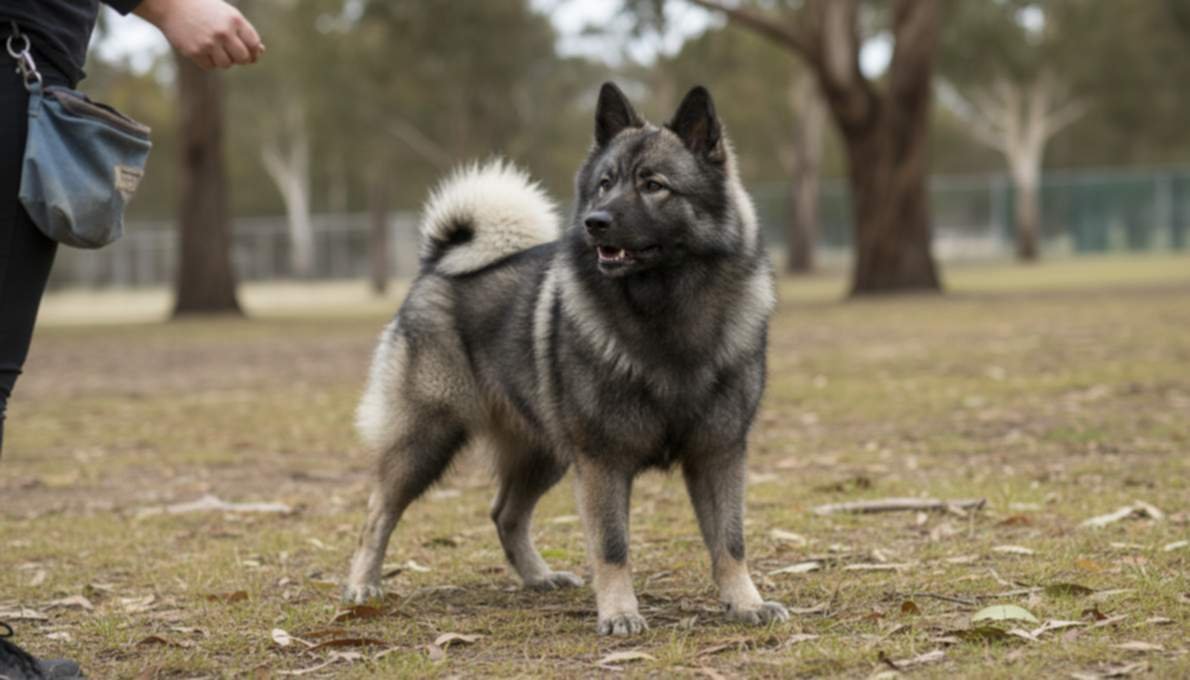 Keeshond Training Sit