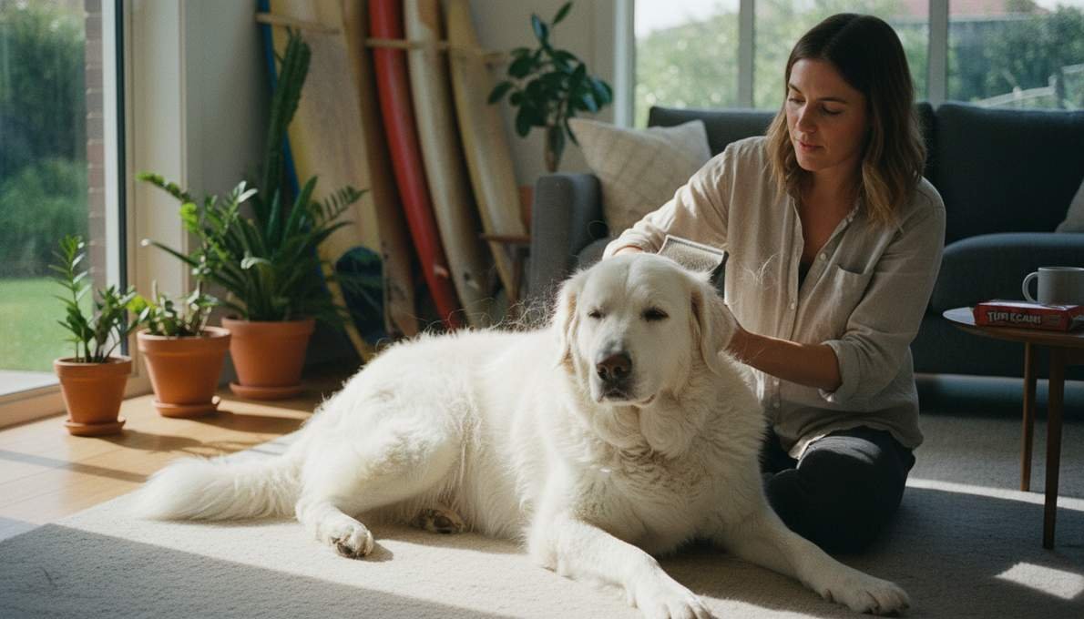 Kuvasz Dog Breed Grooming Brushing