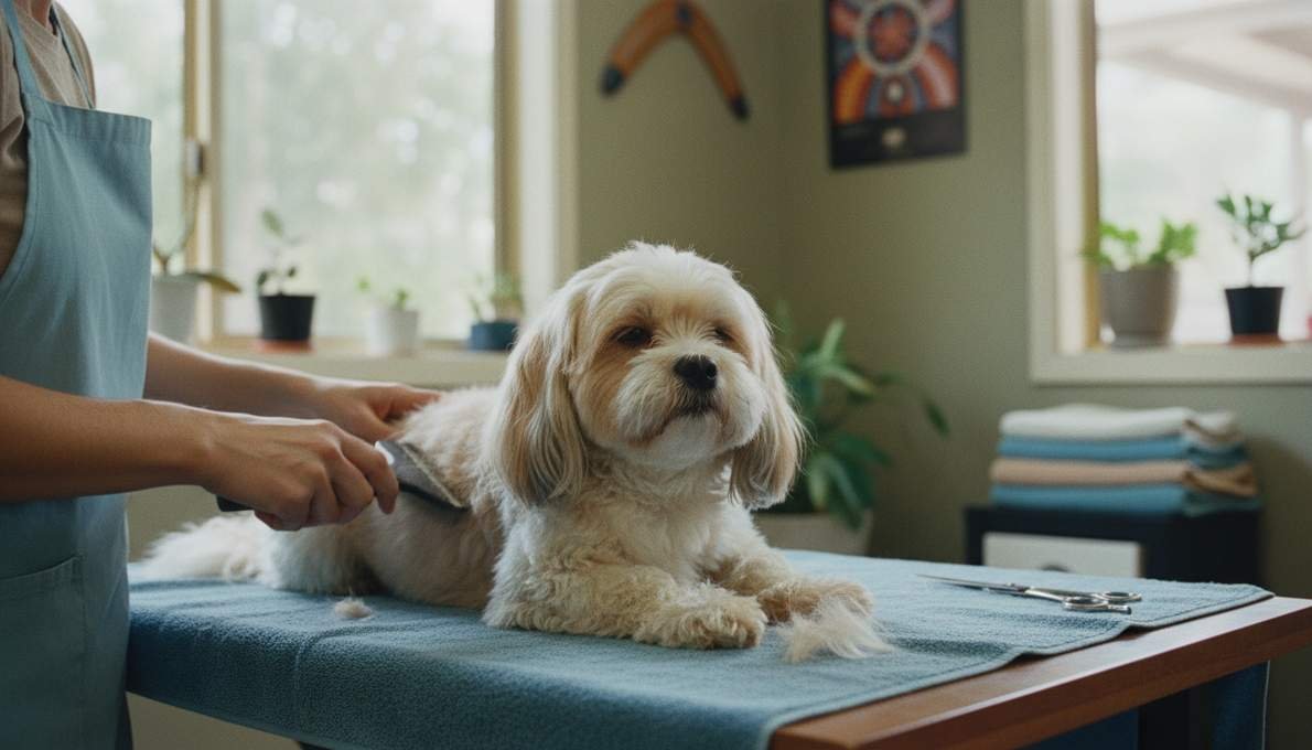 Lhasa Apso Grooming Brushing