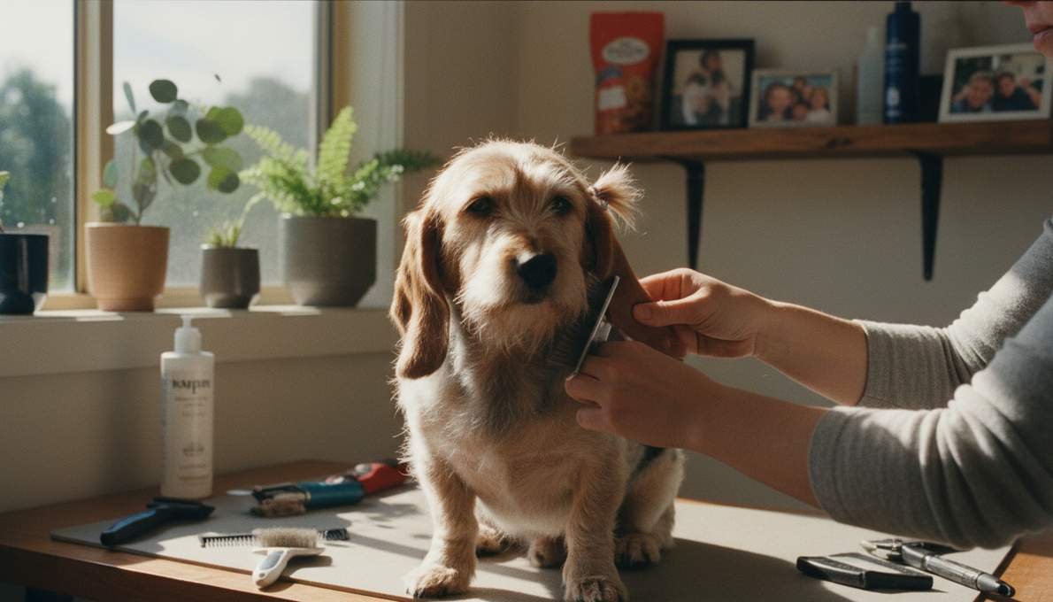 Petit Basset Griffon Vendyen Grooming Brushing