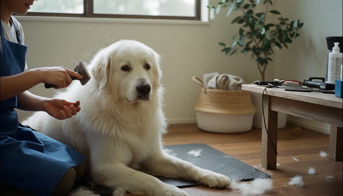 Pyrenean Mountain Dog Grooming Brushing