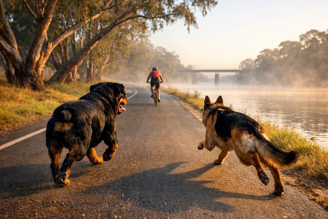 Rottweiler With German Shepherd Running