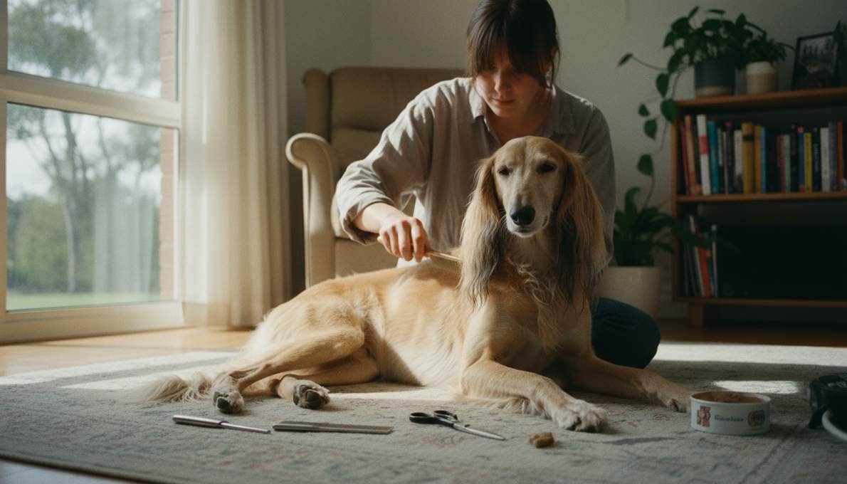 Saluki Grooming Brushing