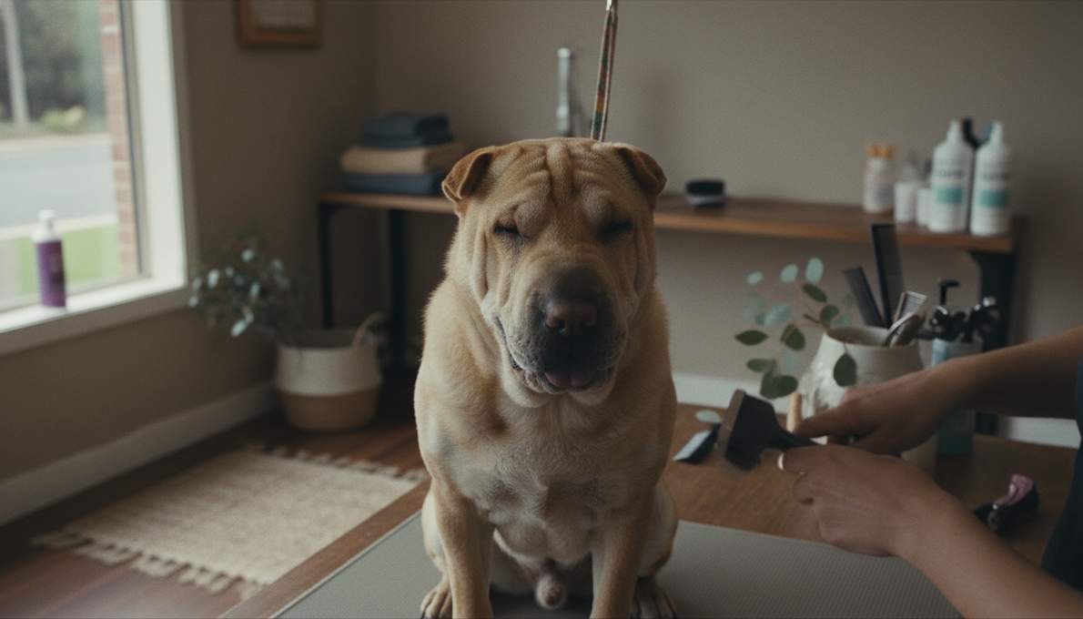 Shar Pei Grooming Brushing
