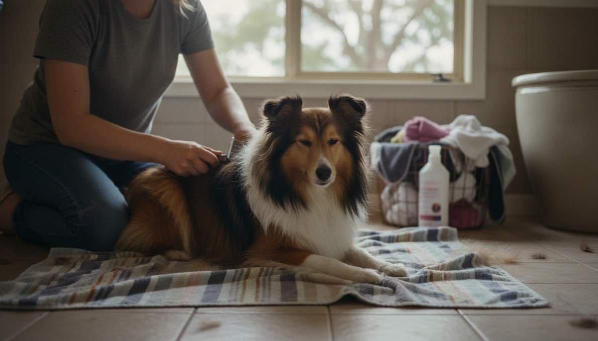 Sheltie Grooming Brushing