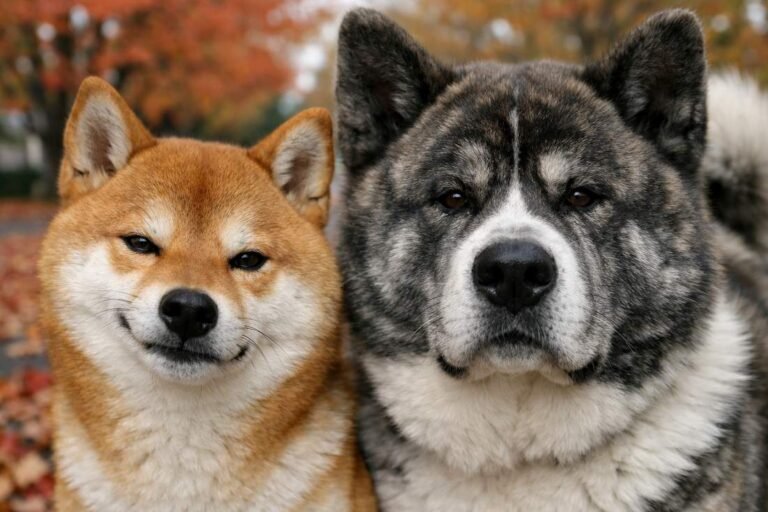 Shiba Inu With Akita