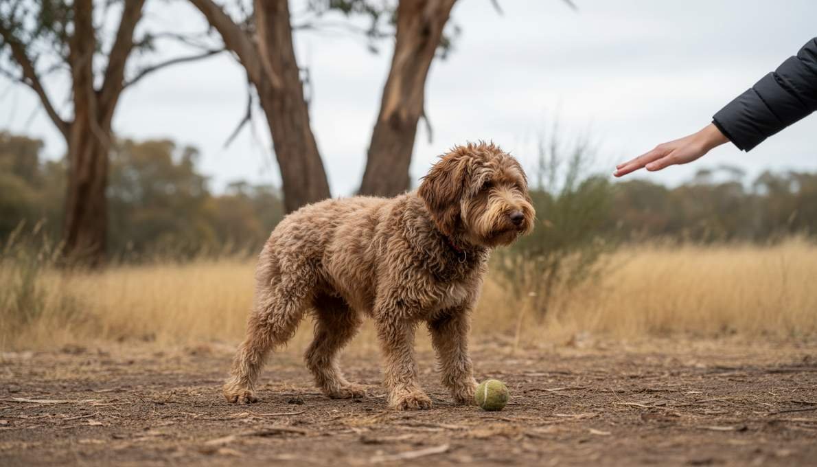 Spanish Water Dog Training Sit
