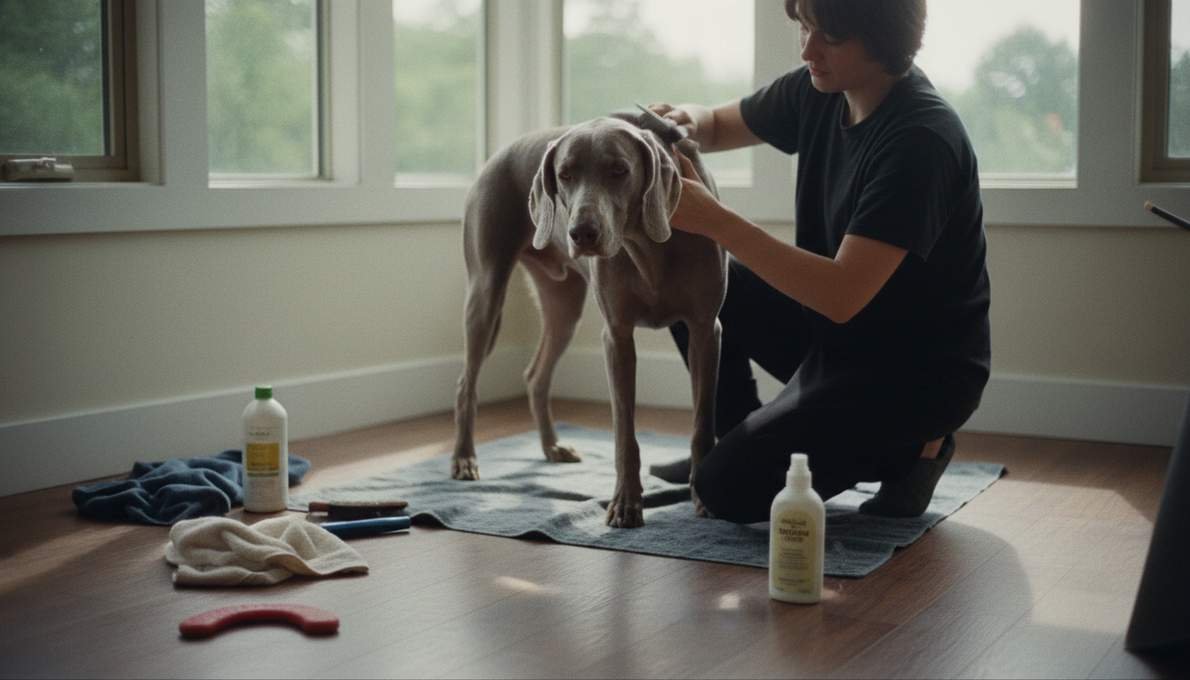 weimaraner-grooming-brushing Weimaraner Grooming Brushing
