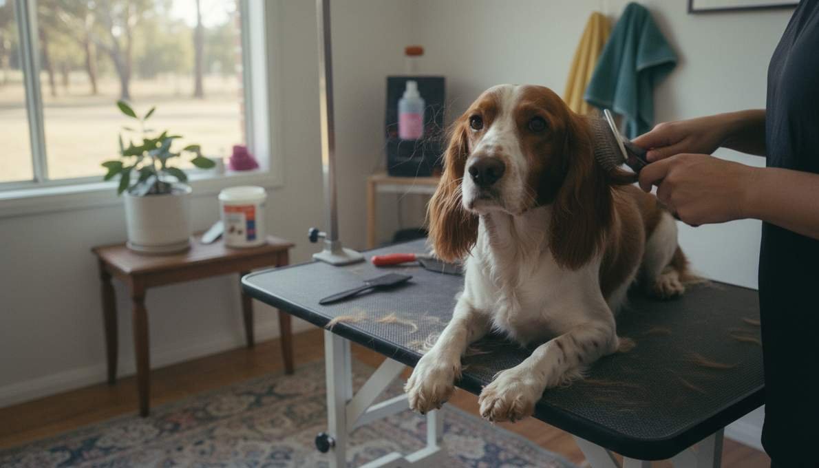 Welsh Springer Spaniel Grooming Brushing