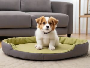 Dog Sitting on Bed