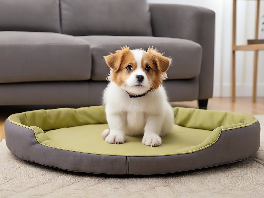 Dog Sitting on Bed