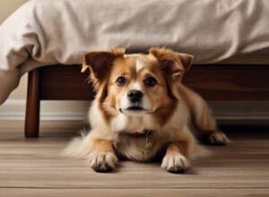 Dog Hide Under the Bed